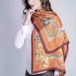 SABRINA Rust 100% Italian silk scarf