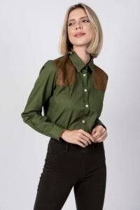 ADRIAN luxury cotton Shooting Shirt 2 ADRIAN Green tucked