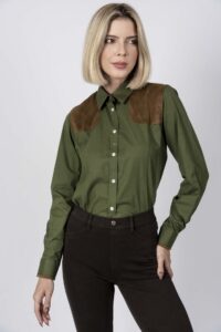 ADRIAN Green luxury cotton Shooting Shirt