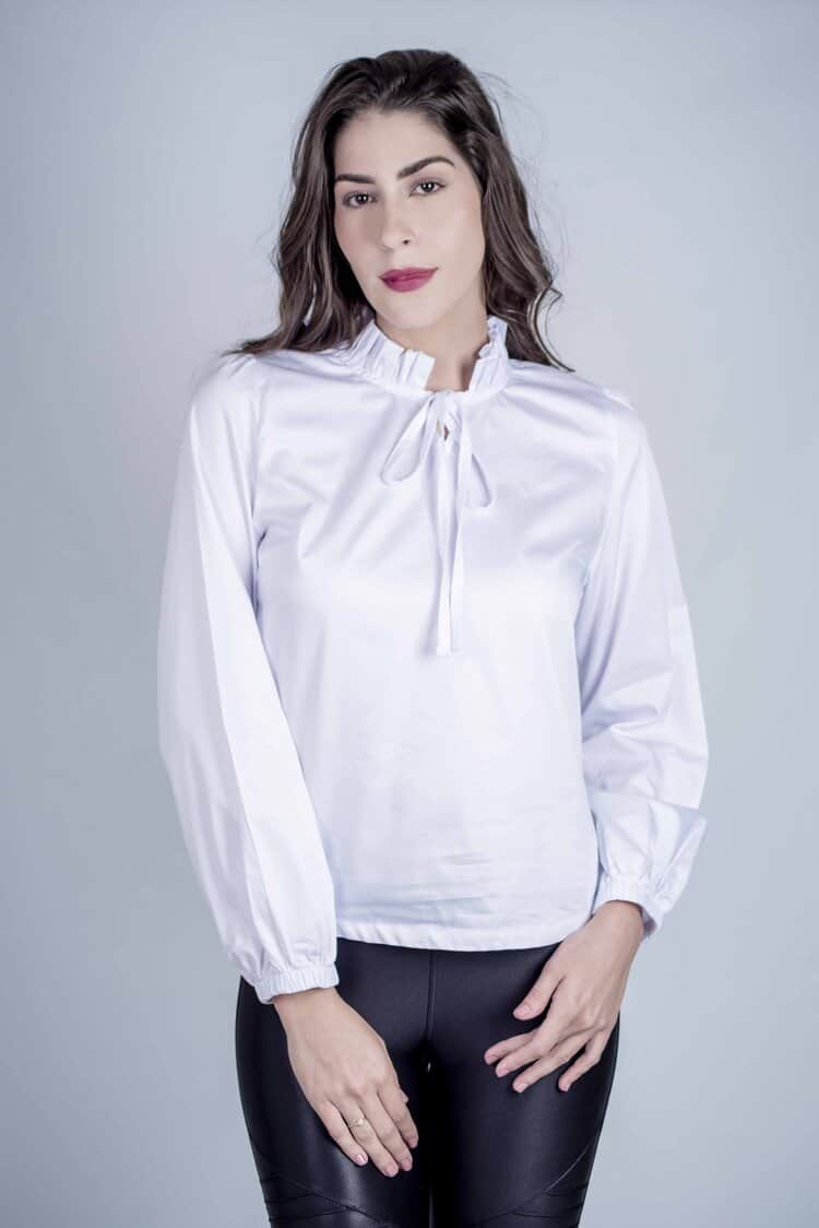 GRACE Plain White frill luxury blouse - Hartwell Countrywear