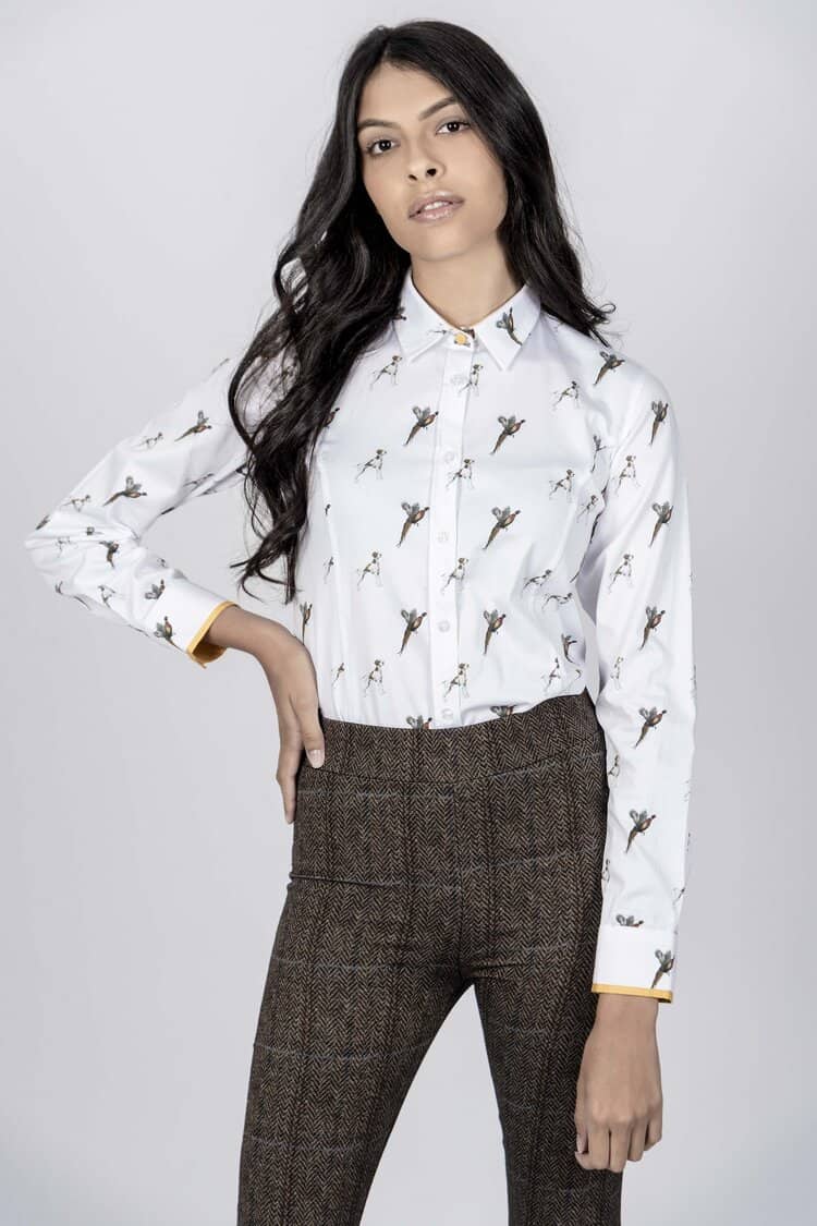 LAYLA Pointer luxury cotton satin shirt
