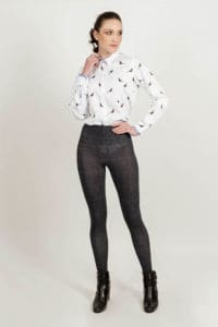 LAYLA Embroidered Pheasants luxury cotton shirt with LYCRA
