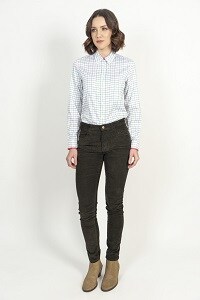 LAYLA Pink Check cotton satin shirt with LYCRA