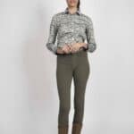 LAYLA Green Guinea Fowl camouflage luxury cotton satin shirt with Lycra