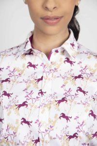 LAYLA Wild Horses luxury cotton satin shirt with Lycra