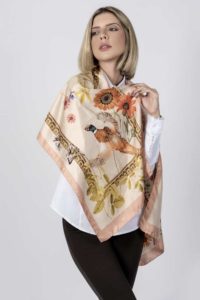 SABRINA 100% Italian silk scarf – PEACH