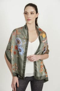 SABRINA 100% Italian silk scarf - JADE