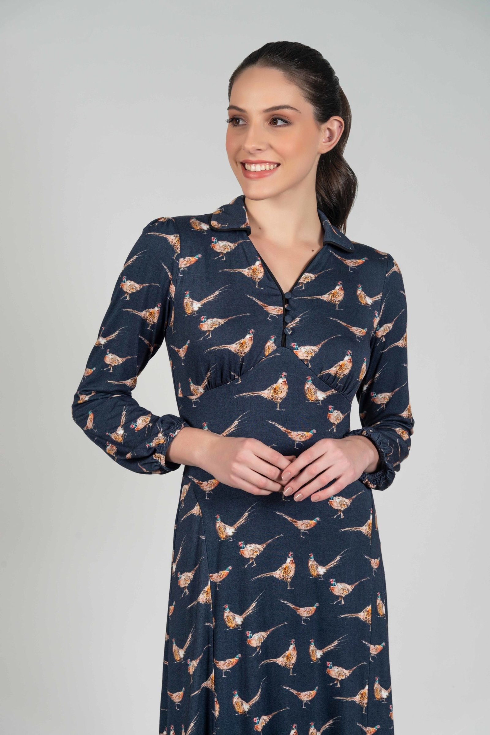 Buying from Hartwell Clothing, Hartwell Clothing - SALLY Navy Pheasants