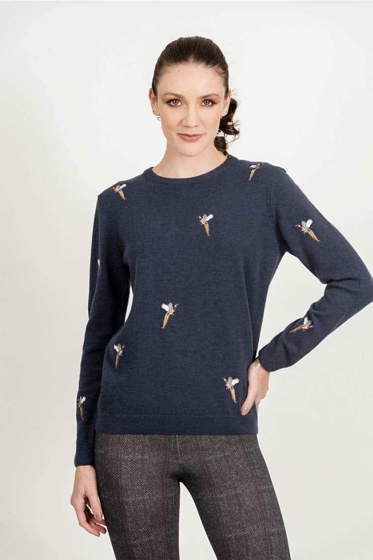 AMANDA Pheasants round neck top