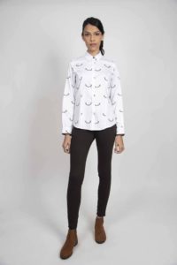 LAYLA Antlers luxury cotton satin shirt with LYCRA