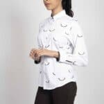 LAYLA Antlers luxury cotton satin shirt with LYCRA