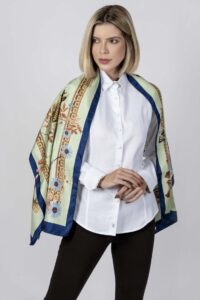 SABRINA 100% Italian silk scarf – LIME