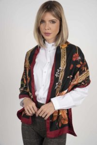 SABRINA 100% Italian silk scarf – BLACK