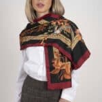 SABRINA 100% Italian silk scarf – BLACK