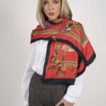 SABRINA 100% Italian silk scarf – RED