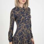 SOPHIE Navy Horse Chains dress