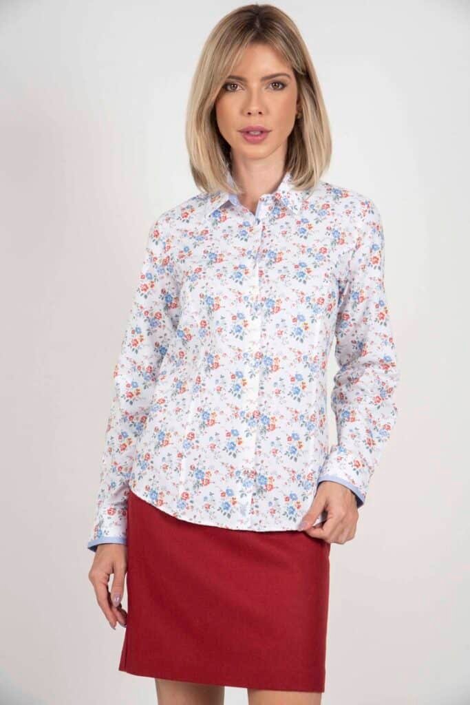 ZOE Garden Flowers luxury Oxford Cotton shirt