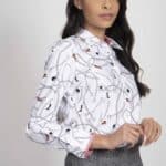 ZOE Silver Horse Chains luxury Oxford Cotton shirt