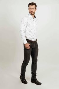 VICTOR Black Pheasants luxury men’s shirt 4 Hartwell Victor Black Pheasants 2 scaled