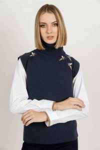 AMARA Navy Pheasants sleeveless top