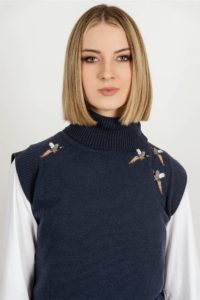 AMARA Navy Pheasants sleeveless top