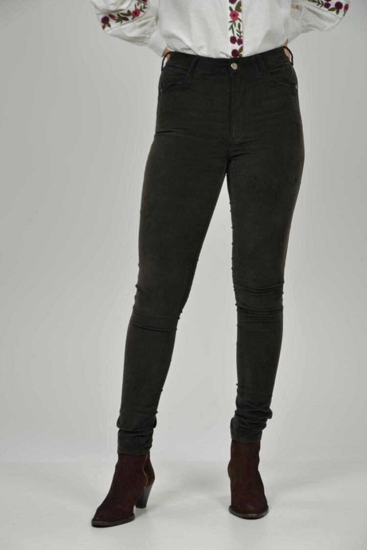 ROSIE Super Skinny Olive Moleskin scaled