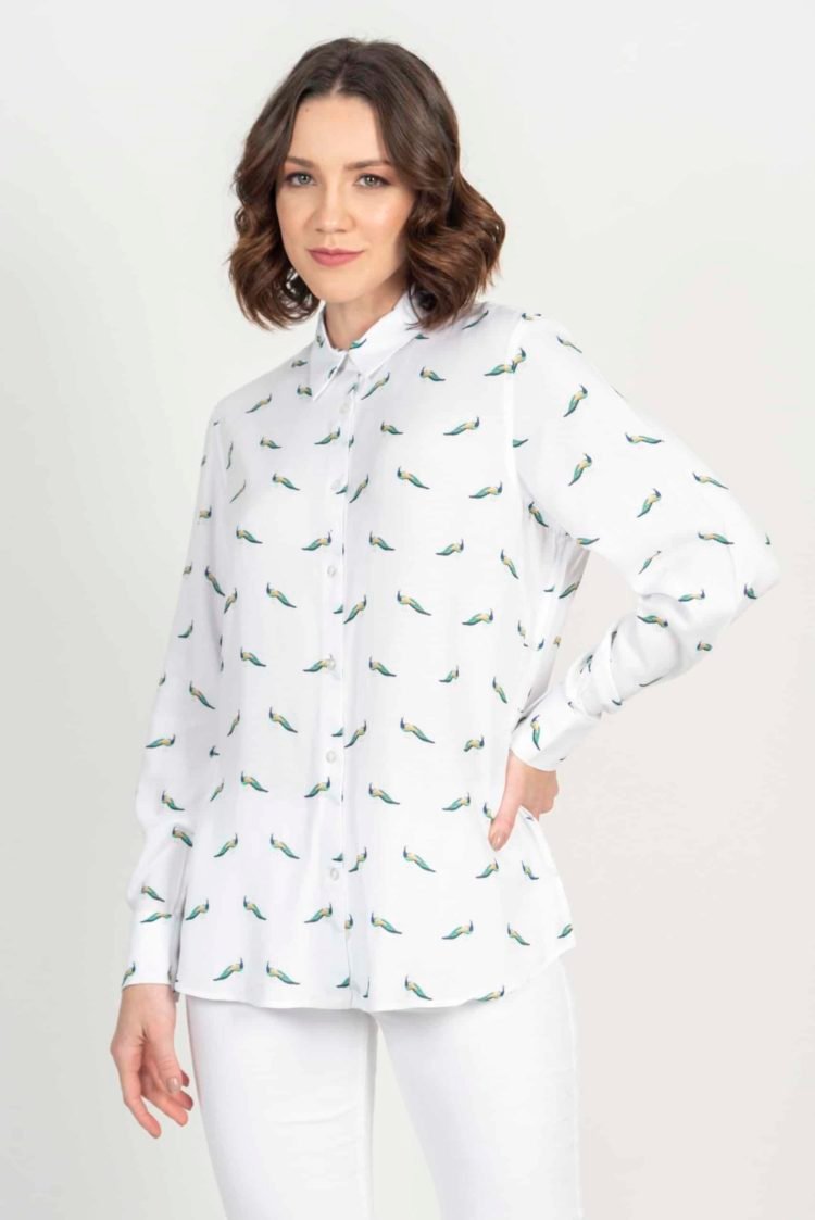 LYDIA Peacocks luxury viscose shirt