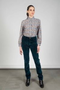 MALU Small Flowers needlecord luxury blouse