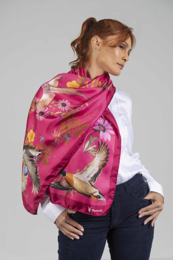 SABRINA 100% Italian silk scarf - PINK