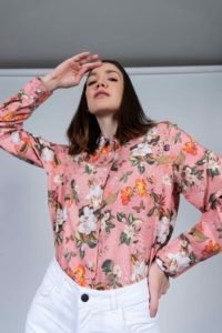LYDIA Pink Butterflies luxury viscose shirt 3 Hartwell LYDIA Pink Butterflies 3