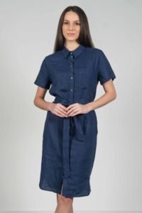 TARA Navy linen shirt dress 4 Hartwell Tara Navy Linen 2