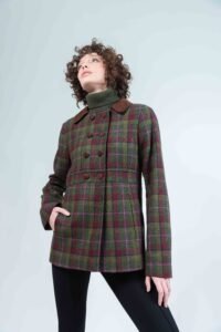 MAGGIE Pure wool green check coat 2 Hartwell MAGGIE Green Check 2