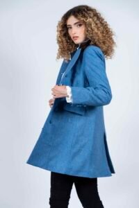 ANNA Blue Herringbone wool coat 5 Hartwell ANNA Blue Herringbone 2
