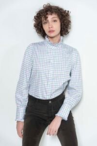HAZEL Pink Check luxury cotton sateen shirt with LYCRA 2 Hartwell HAZEL Pink Check