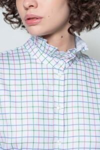 HAZEL Pink Check luxury cotton sateen shirt with LYCRA 4 Hartwell HAZEL Pink Check CU