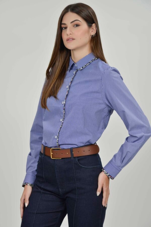 FREYA Navy Gingham luxury cotton shirt 19 FREYA Navy Gingham