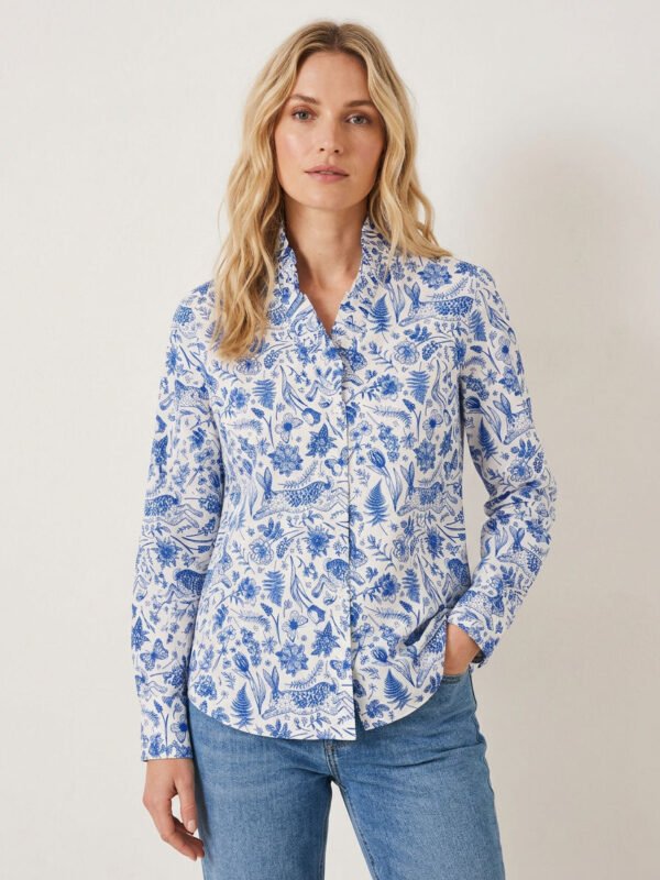 SUZANNE Blue Bunnies luxury cotton sateen shirt with LYCRA 17 SUZANNE Blue Bunnies