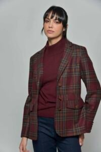 LILIAN Burgundy Check 2 Hartwell ZIA Burgundy Check