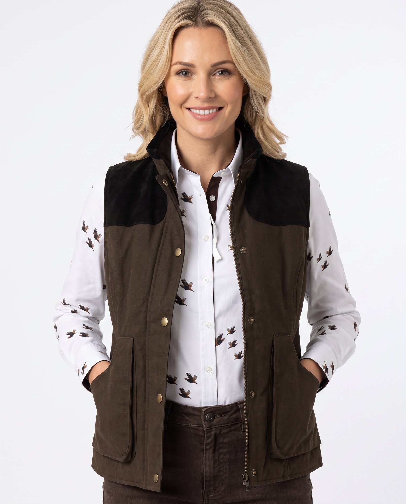 KATRINA Moleskin Olive Gilet